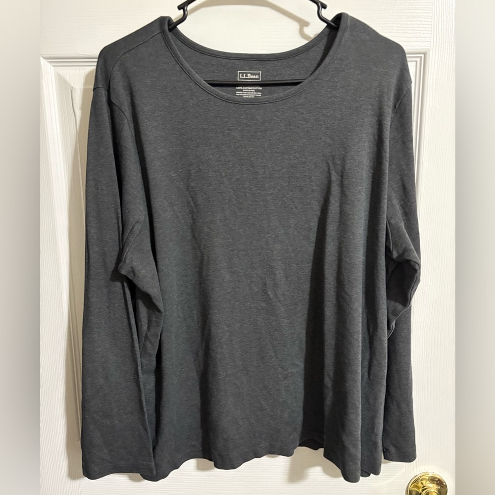 L.L Bean Gray Long Sleeve Plus Size Womens